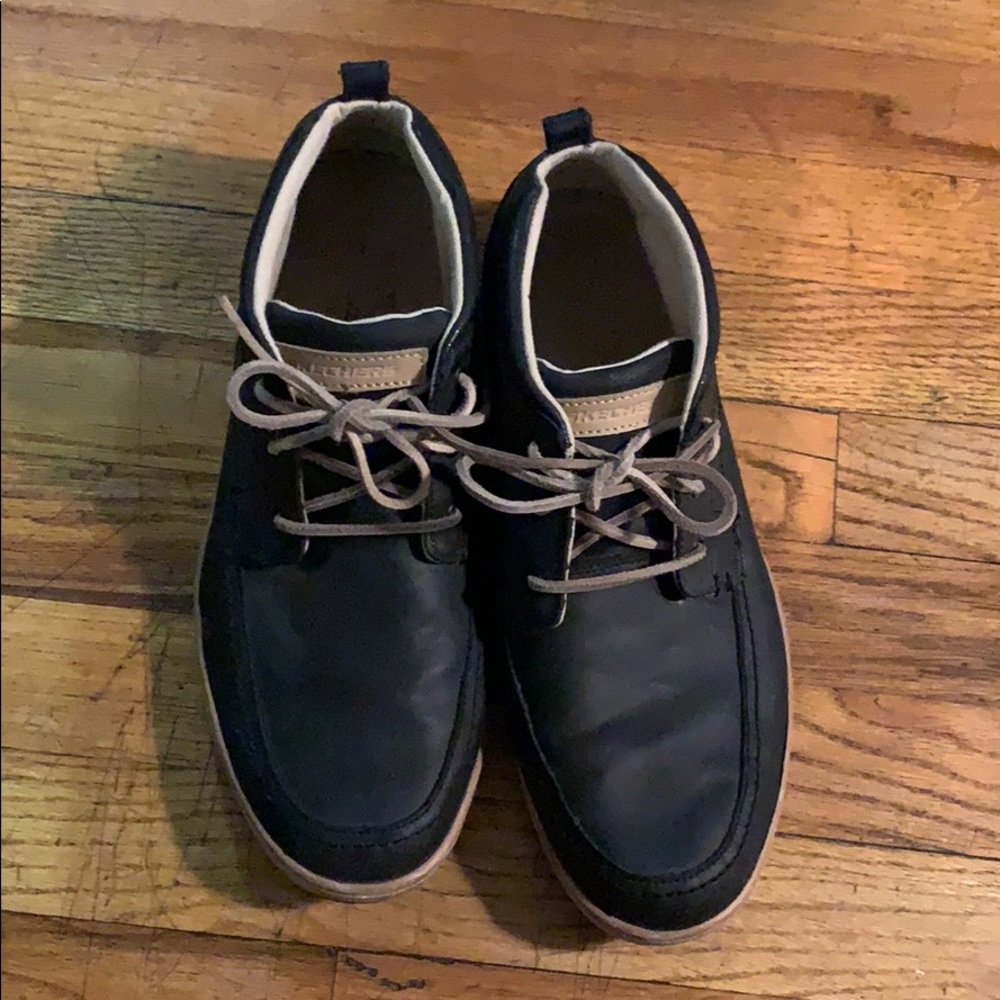 Skechers Black Leather Casual Dress Shoe 10.5
